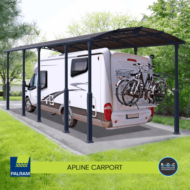 Alpine Carport Kit With White Rv Car Back With Bicycle.png