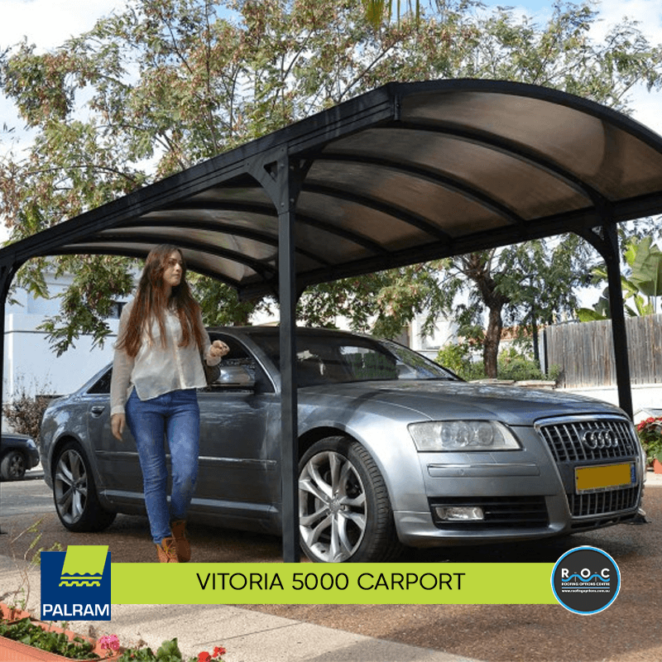 Vitoria 5000 Carport Kit With Silver Car.png