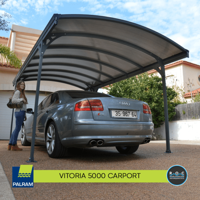 Vitoria 5000 Carport Kit With Silver Car Back.png